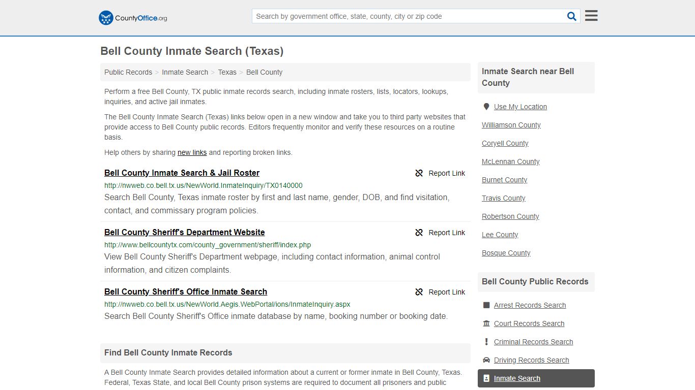 Inmate Search - Bell County, TX (Inmate Rosters & Locators)